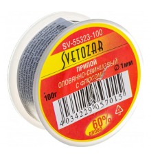 SV-55323-100 Припой СВЕТОЗАР ПОС61,1мм,100г,трубка с флюсом,катушка