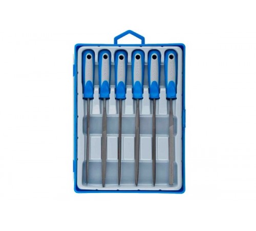 16020-0-Н6 Набор ЗУБР ЭКСПЕРТ Надфили, двухкомпонентная ручка, насечка 0=драчевая, 100мм, 6 шт