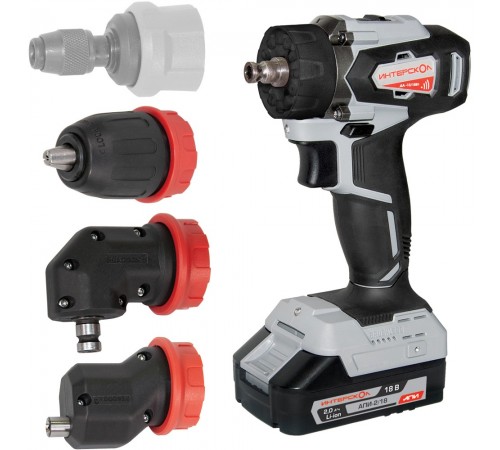 Дрель акк Интерскол ДА-13/18ВК комби апи 3 насадки,кейс 575.2.2.78