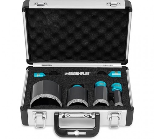 DBDMK6 Коронки алмазные набор на УШМ М14 BIHUI (6мм, 8мм, 20мм, 35мм, 50мм, 70мм)