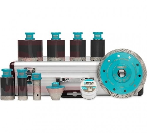 DBDMS10 Коронки алмазные набор на УШМ М14 BIHUI (10 коронок в комплекте)