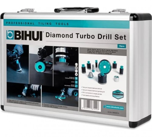DBDMS10 Коронки алмазные набор на УШМ М14 BIHUI (10 коронок в комплекте)