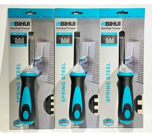 PTCB08 Шпатель металлический зубчатый BIHUI 280х115 8мм