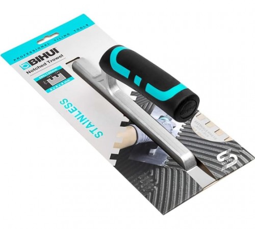 PTSB08 Металлический зубчатый шпатель BIHUI зуб 8мм, 280х120мм