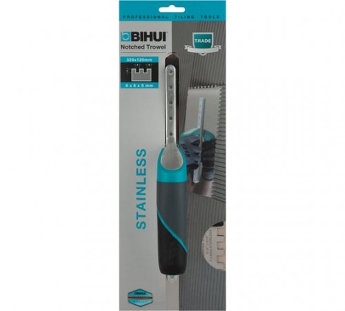 PTSH10 Шпатель BIHUI металлический зубчатый 320х120 10мм