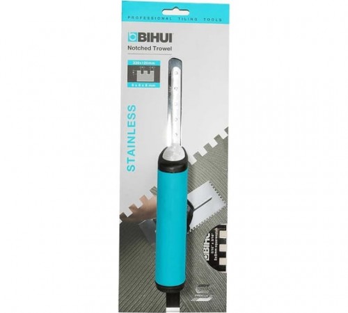 PTSL08 Металлический зубчатый шпатель BIHUI 320х120 8мм