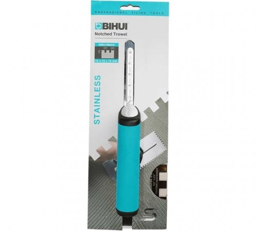 PTSL12 Металлический зубчатый шпатель BIHUI 320х120 12мм