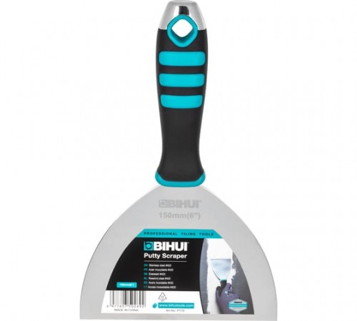 Шпатель малярный BIHUI 6" (150мм) из нержавеющей стали, арт.PTT6