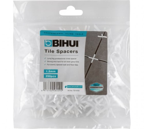 TS15250 Крестики для плитки BIHUI 1.5 мм, 250 шт. в упак.