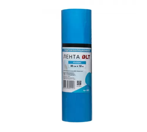 Гидроизоляционная лента DLT (синяя), 180 г/м², рулон 30 см * 10 м, арт.3578