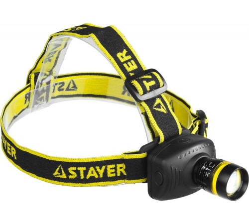 56566 Фонарь налобный STAYER PROFESSIONAL PROLight светодиодный, 3Вт, рег. фокус, 3 режима, 3ААА