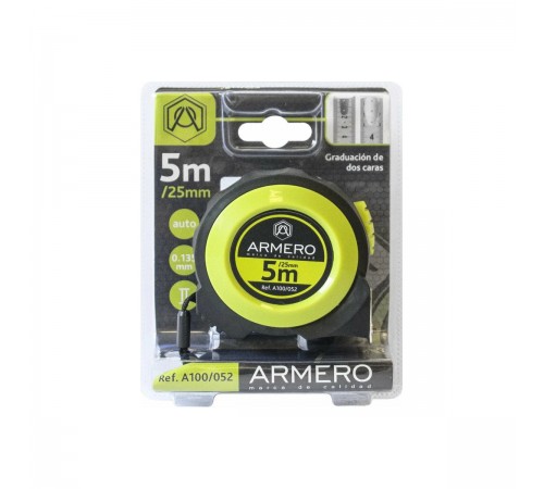 A100/052 Рулетка ARMERO с автоблокировкой 5м х 25мм