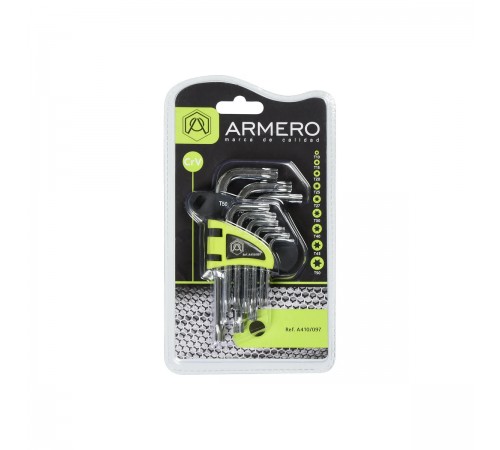 A410/097 Набор ключей ARMERO короткие TORX CR-V (9шт)