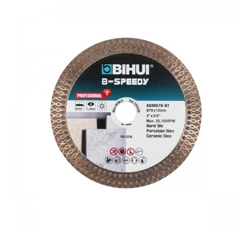 Алмазный диск BIHUI Mini Mesh, 76х1,2х10 мм, арт.AGMN76-BT