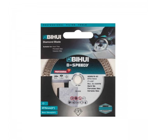 Алмазный диск BIHUI Mini Mesh, 76х1,2х10 мм, арт.AGMN76-BT
