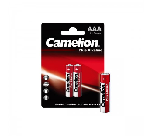 Элемент питания алкалиновый Camelion Plus Alkaline AAA/LR03 1.5B LR03-BP2 BL-2 1651