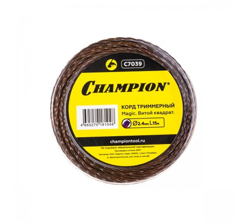 C7039 Леска Champion Magic 2.4x15м витой квадрат