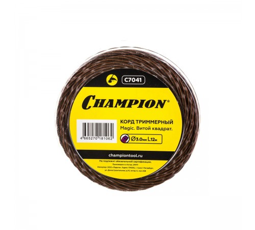 C7041 Леска Champion Magic 3.0x12м (витой квадрат)