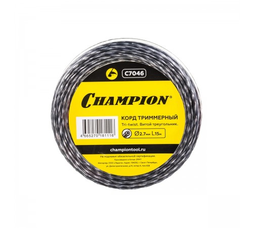 C7046 Леска Champion Tri-Twist 2.7x15м (витой треугольник)