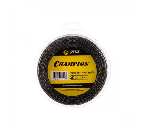 C7047 Корд трим.CHAMPION Tri-twist 2.7мм*60м,витой треугольник