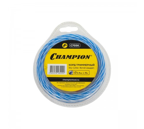 Леска Champion Sky-cutter 2,4мм*15м витой квадрат C7056