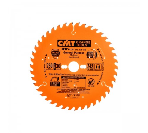 271.250.42M Диск пильный CMT 250x30х2,4/1,6 18° 10° ATB + 8° SHEAR Z=42
