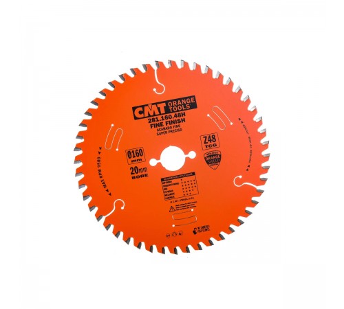 281.160.48H  Диск пильный CMT 160*20*2.2/1.6 10° TCG Z=48