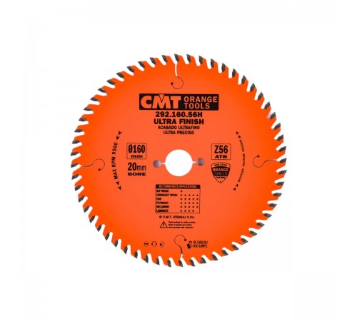 292.160.56Н Диск пильный CMT 160х20х2,2/1,615° 15° ATB Z=56