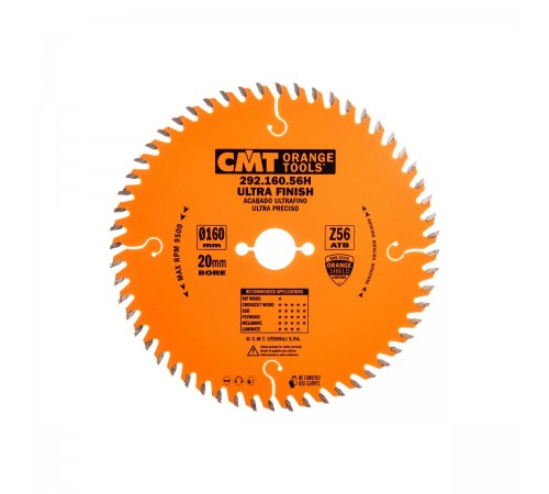 292.160.56Н Диск пильный CMT 160х20х2,2/1,615° 15° ATB Z=56