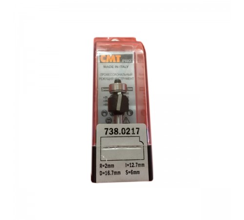 738.0217 Фреза CMT PRO кромочная калевочная (R=2 мм) S=6 D=16,7 I=12,7 L=54