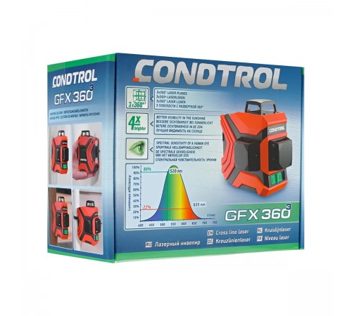 1-2-222 Лазерный уровень CONDTROL GFX 360-3