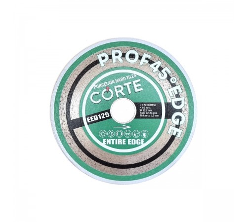 Диск алмазный CORTE ENTIRE EDGE для УШМ 22,2мм 125х1,6х25мм EED125
