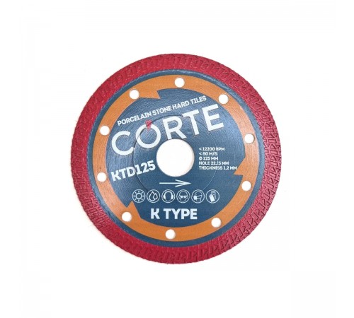 Диск алмазный CORTE K TYPE для УШМ 22,2мм 125х1,2х10мм KTD125