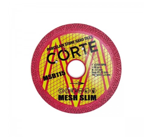 Диск алмазный CORTE MESH SLIM для УШМ 22,2мм 115х1,2х10мм MSD115