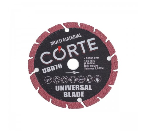 Диск алмазный CORTE UNIVERSAL для МИНИ УШМ 10мм 76х2х5мм UBD76