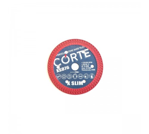 Диск алмазный CORTE X SLIM для МИНИ УШМ 10мм 76х1,2х10мм XSD76