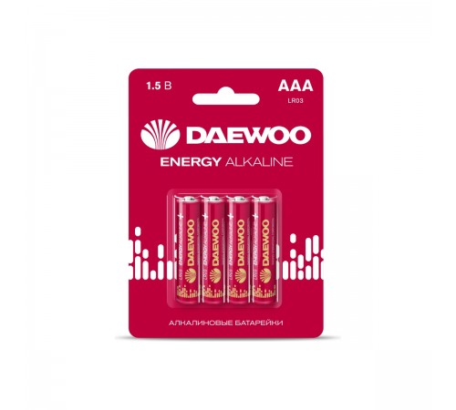 5029903 Элемент питания алкалиновый DAEWOO Energy Alkaline 2021 AAA/LR03 BL-4 1.5B