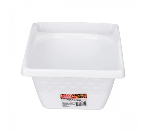 670-2207 Ванночка для краски DECOR 22х18х12см, 1,2л,ковш для краски,белый(20)
