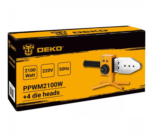 Сварочный аппарат DEKO PPWM 2100 W для полипропиленовых труб 4 насадки