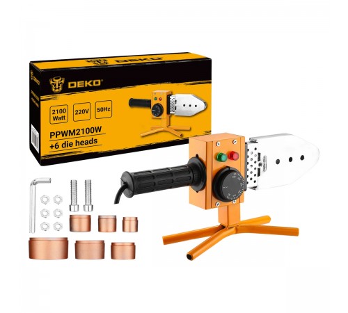 063-4249 Сварочный аппарат DEKO PPWM 2100 W для полипропиленовых труб 6 насадки