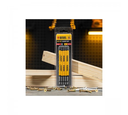 11646 Набор бит Denzel PH2x127, сталь S2. круглый профиль, 5шт