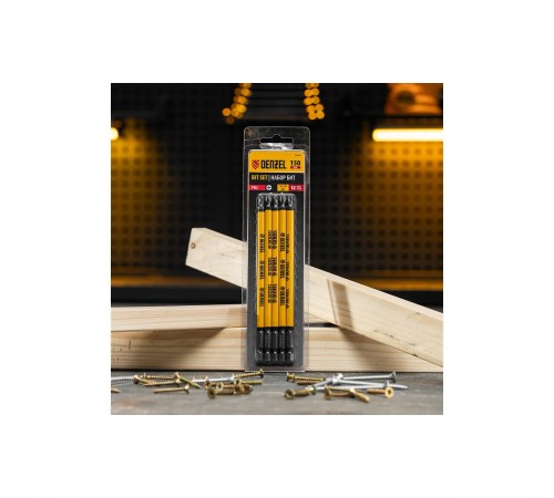 11647 Набор бит Denzel PH2x150, сталь S2. круглый профиль, 5шт