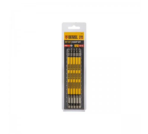 11647 Набор бит Denzel PH2x150, сталь S2. круглый профиль, 5шт