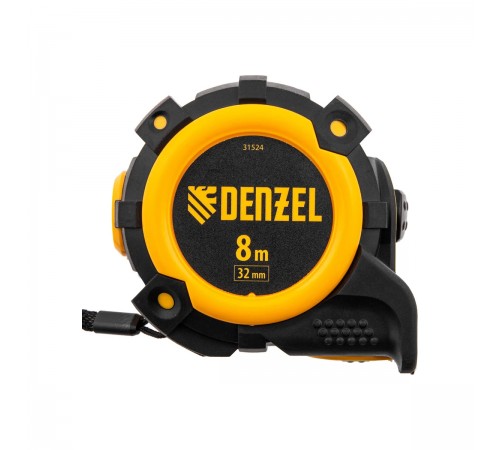 31524 Рулетка Denzel 8м х 32мм, автом.фикс.нейл.покрытие,магнит.зацеп,двухст.разметка