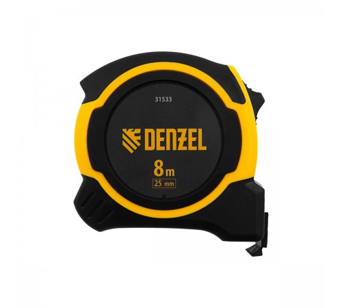 31533 Рулетка Denzel 8м х 25мм,двухкомп.корпус,магнитный обрезиненный зацеп