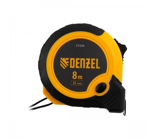 31544 Рулетка Denzel 8м х 25мм,двухкомп.корпус,кнопка-пауза