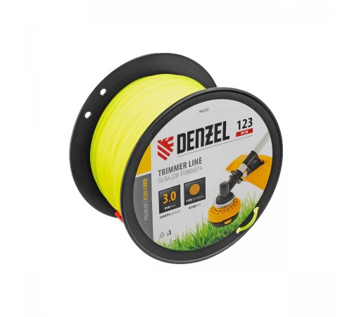 96282 Леска для триммера Denzel FLEX CORD круглая 3,0ммх123м на  DIN катушке