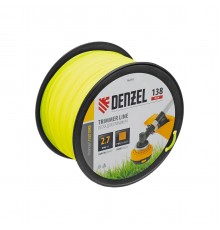 96293 Леска для триммера Denzel FLEX CORD квадрат 2,7мм х 138м на DIN катушке