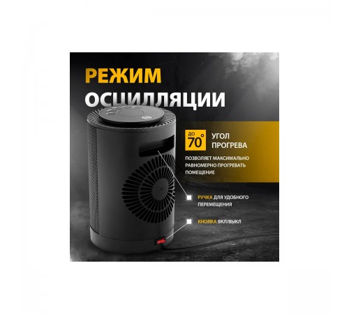 96418 Тепловентилятор электр.керамический DTFC-1200, 3 режима,600/1200Вт Denzel