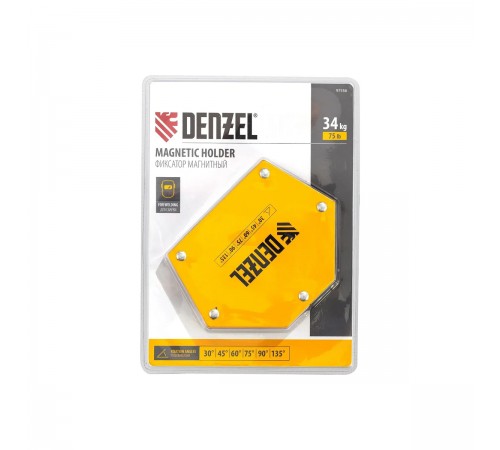 97556 Фиксатор магнитный Denzel для сварочных работ, усилие 75LB, 30х45х60х75х90х135 град